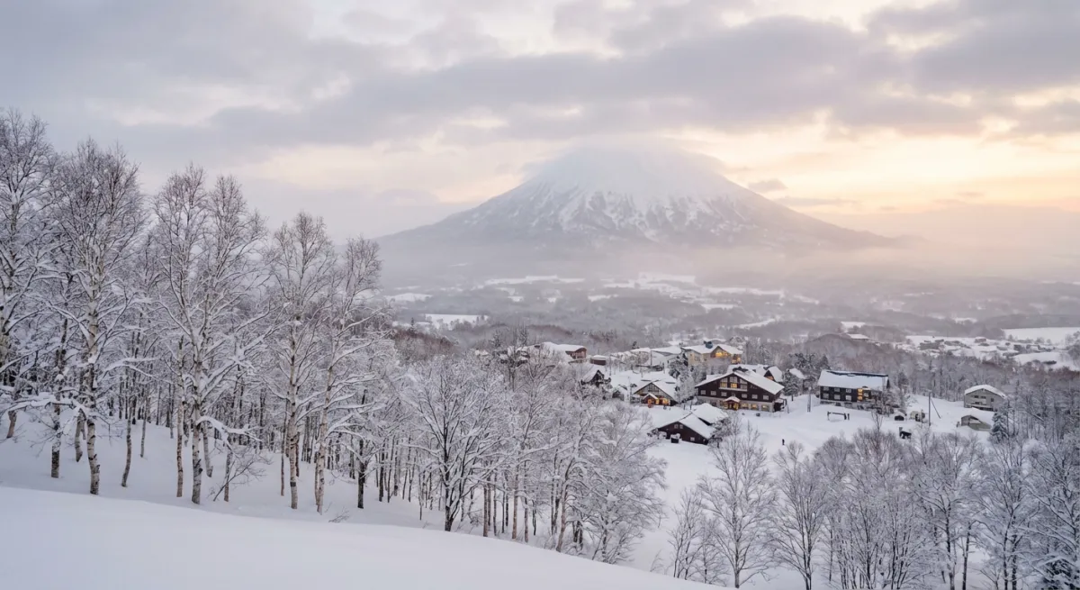 Qantas flight from Sydney to Niseko