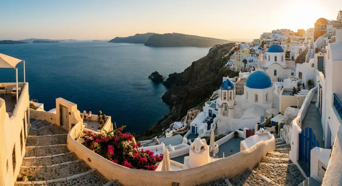 Qatar Airways flight from Sydney to Santorini